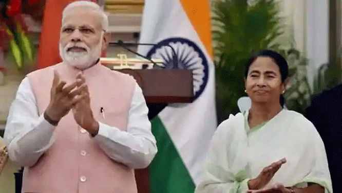 কলকাতায় মোদি ও মমতা এক মঞ্চে