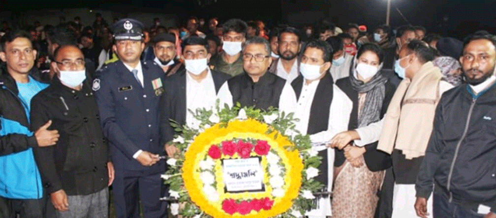 কুলাউড়ায় এমপি’র পক্ষে পুষ্পার্ঘ্য অর্পণের মাধ্যমে মাতৃভাষা দিবসের কার্যক্রম শুরু