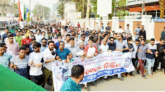 শাল্লায় হামলা: সিলেটে শহীদ নূর হোসেন ব্লকের বিক্ষোভ মিছিল