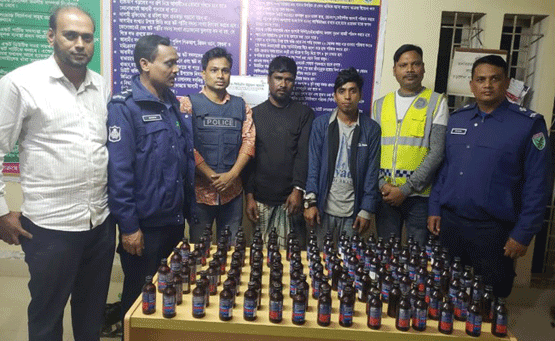 ১১৬ বোলত ভারতীয় ফেনসিডিলসহ দুই মাদক কারবারি গ্রেপ্তার
