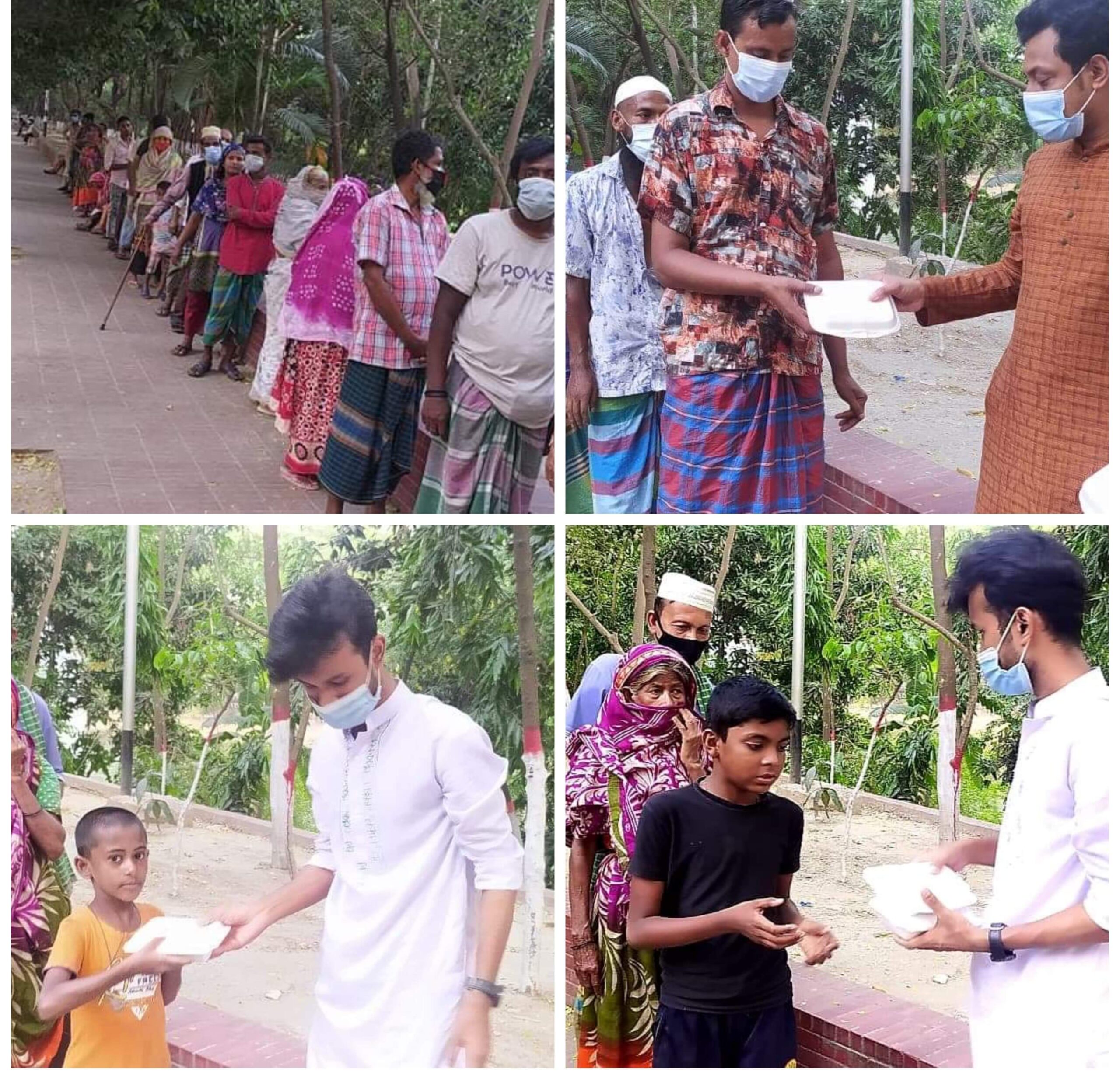 বঙ্গবন্ধু শেখ মুজিবুর রহমানের বাড়ির সামনে পথচারীদের মাঝে ছাত্রলীগের ইফতার বিতরণ