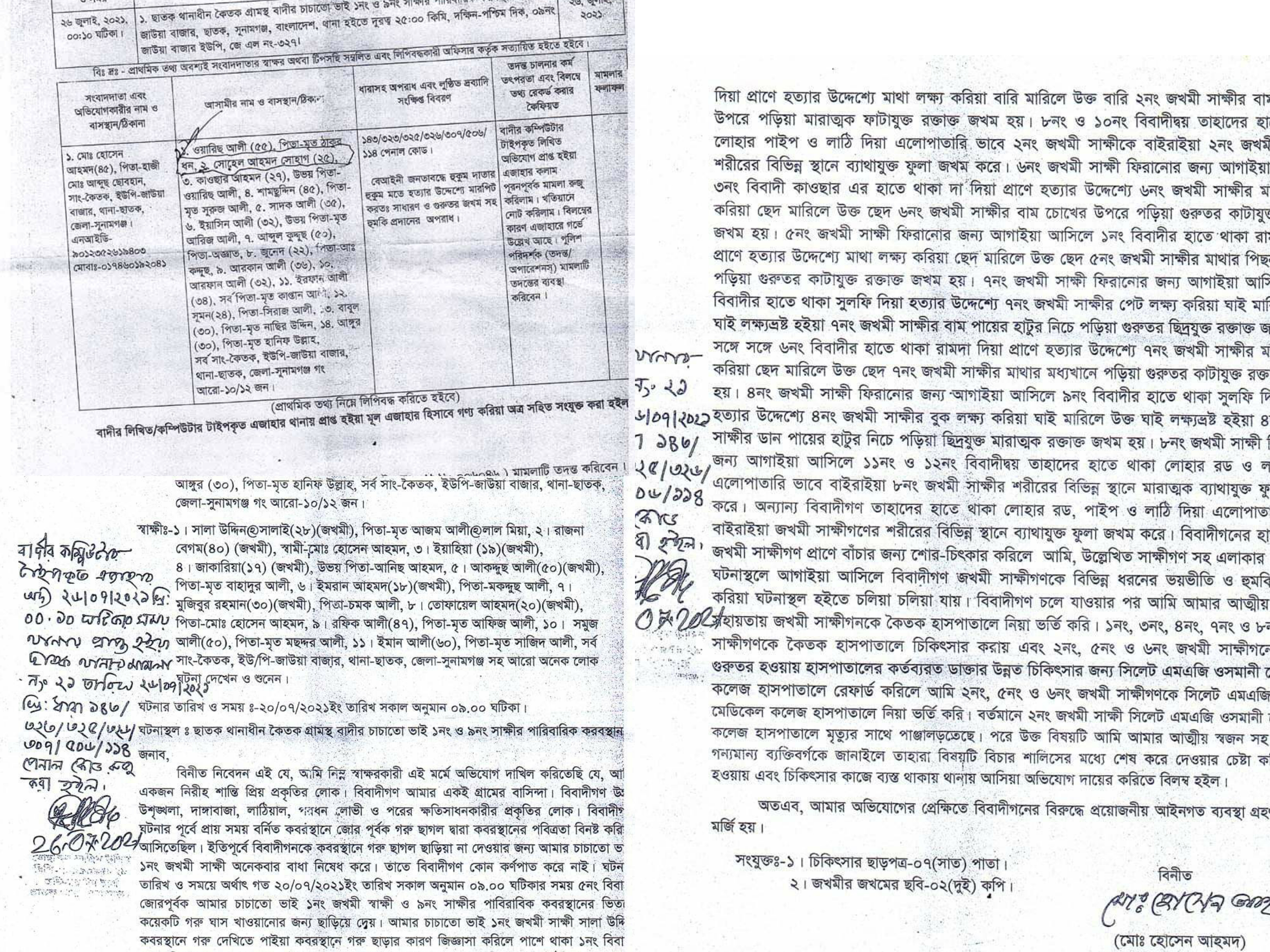 ছাতকের কৈতকে সন্ত্রাসীদের হামলায় আহত ৮, থানায় মামলা