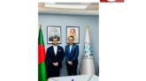 শেখ ফজলে ফাহিমের সাথে জেলা যুবলীগ নেতা জাহাঙ্গীর আলমের সৌজন্য সাক্ষাৎকার