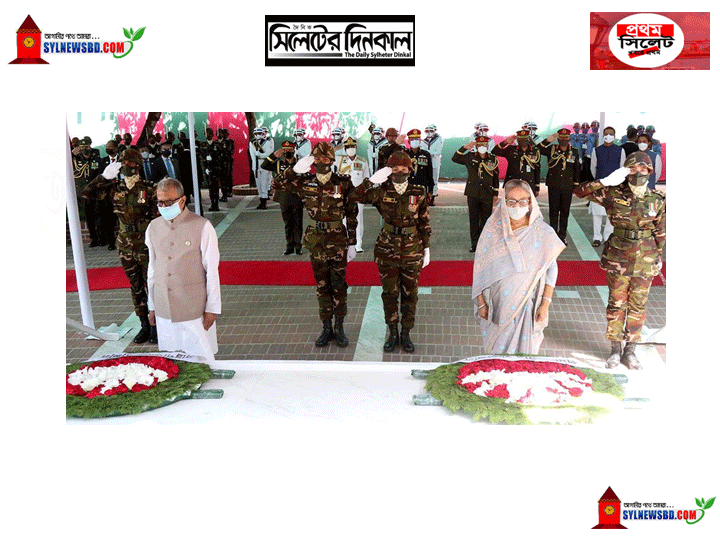 টুঙ্গিপাড়ায় বঙ্গবন্ধুর সমাধিতে রাষ্ট্রপতি-প্রধানমন্ত্রীর শ্রদ্ধা