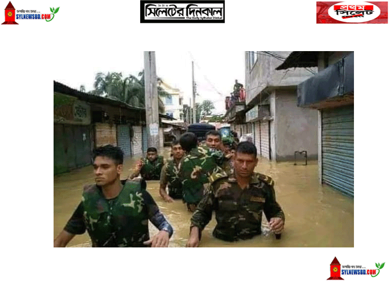 সিলেট ও সুনামগঞ্জে উদ্ধার কাজে সেনাবাহিনীর ৯ ইউনিট